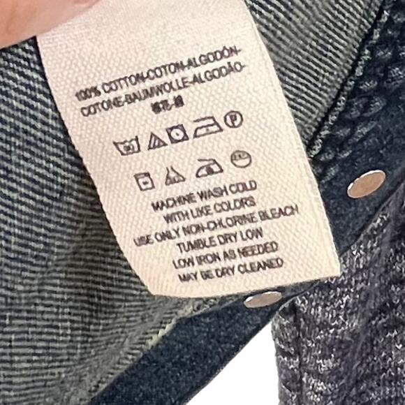 Free People Hoodie Jean Jacket Distressed Denim Sz S Removable Hood - Picture 13 of 15